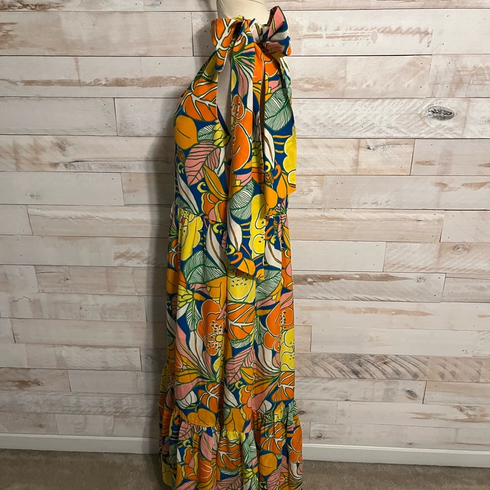 NWT J.Crew size 14 silk midi dress in tropical print - Picture 7 of 13